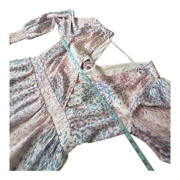 Express Floral Frenzy Pastel Smock Waist Ruffle Balloon Sleeve Mini Dress & Top - Picture 8 of 16